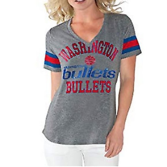 Giii For Her Womens Triple Play V-neck Tee Washington Bullets, Various Sizes - Picture 1 of 1